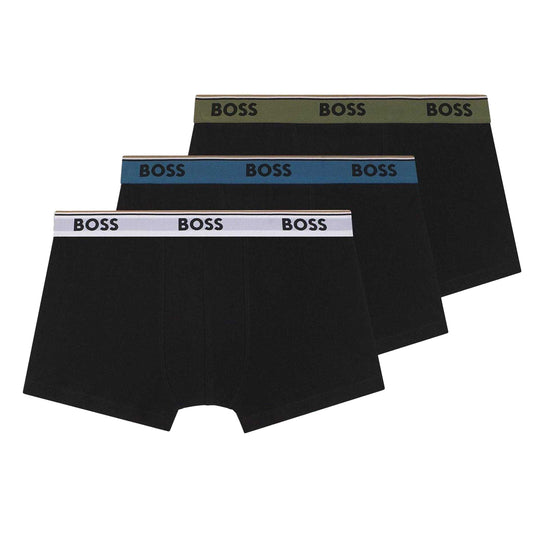 Black - Front - Boss Mens Power Boxer Shorts (Pack of 3)