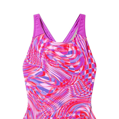 Pink - Side - Speedo Girls Splashback One Piece Swimsuit