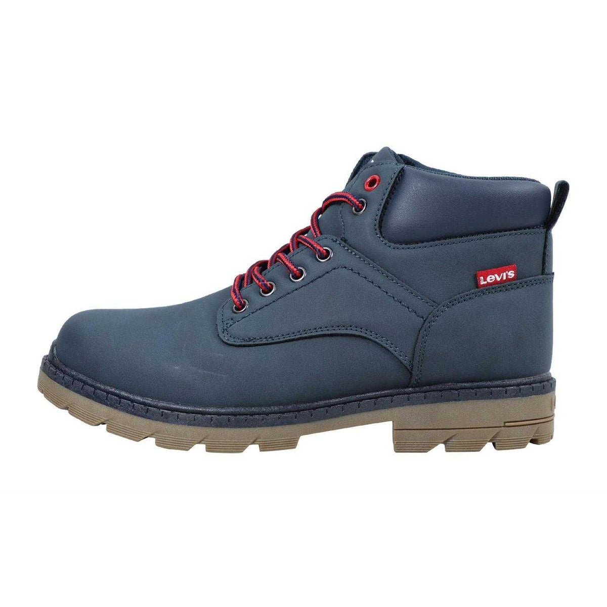 Navy Blue - Side - Levis Childrens-Kids Forest Leather Ankle Boots