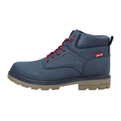 Navy Blue - Side - Levis Childrens-Kids Forest Leather Ankle Boots