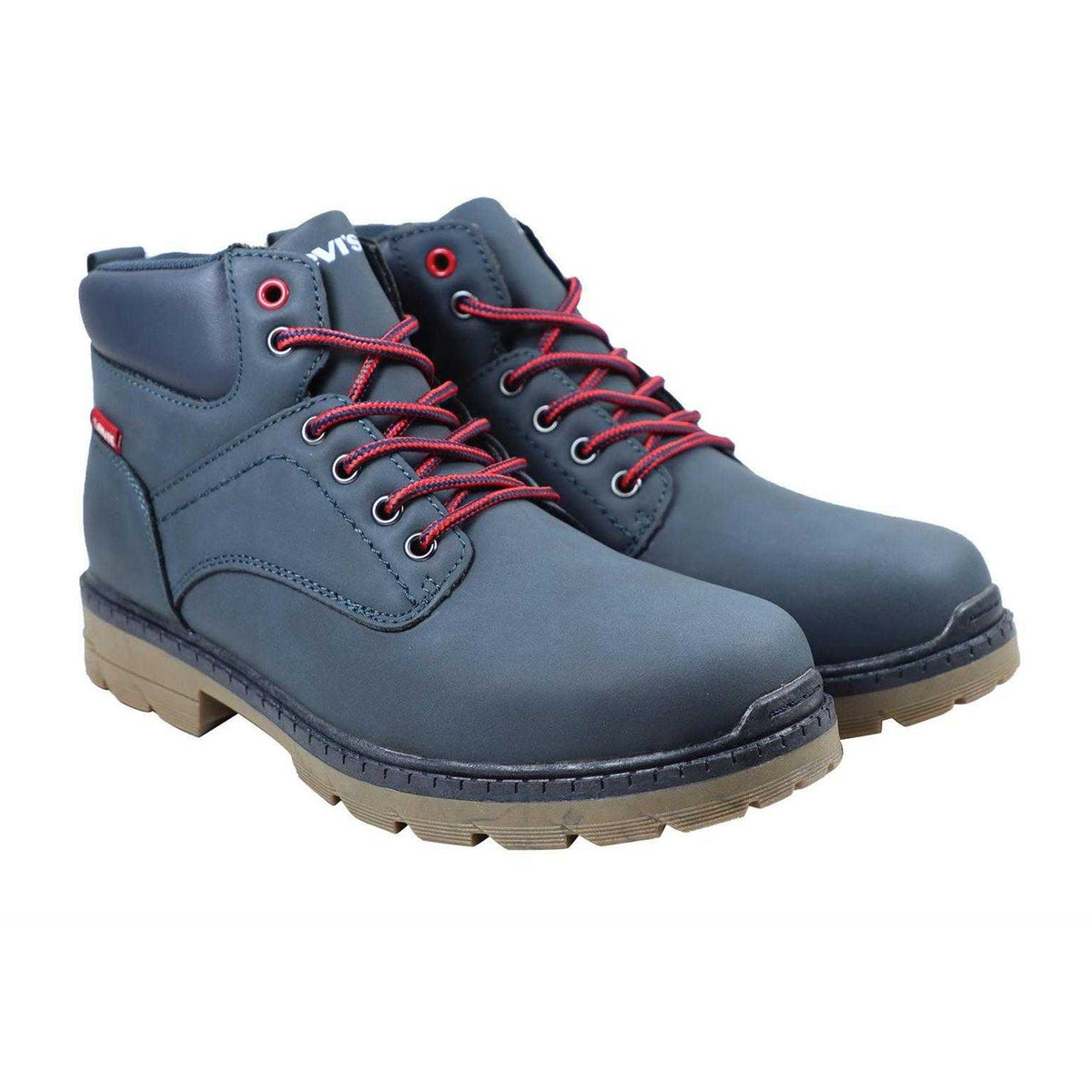 Navy Blue - Pack Shot - Levis Childrens-Kids Forest Leather Ankle Boots