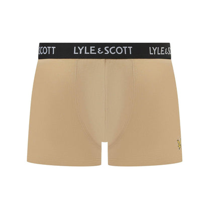 Grey-Beige-Khaki Green - Side - Lyle & Scott Mens Barclay Boxer Shorts (Pack of 3)