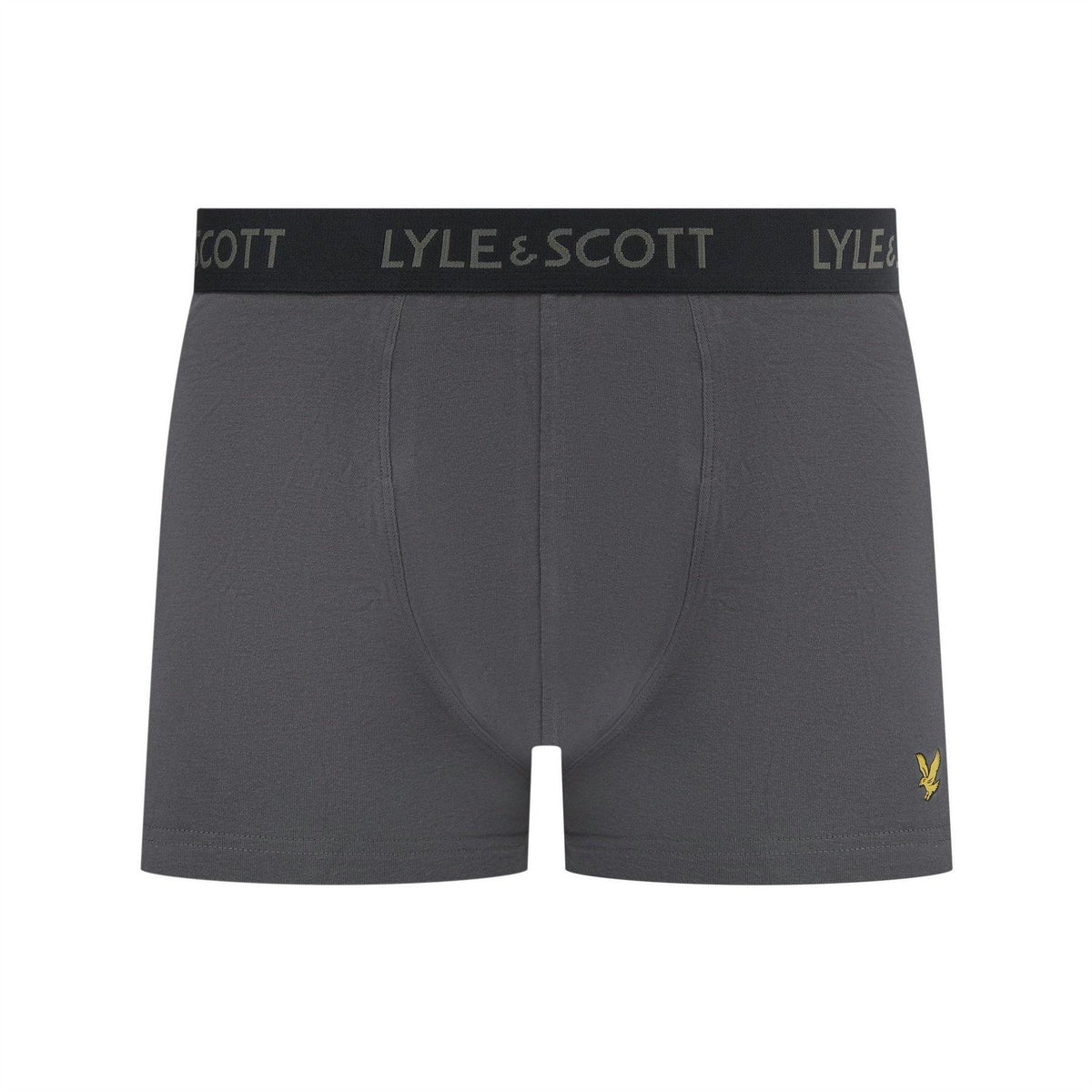 Bayberry-Grey-Black - Back - Lyle & Scott Mens Barclay Boxer Shorts (Pack of 3)