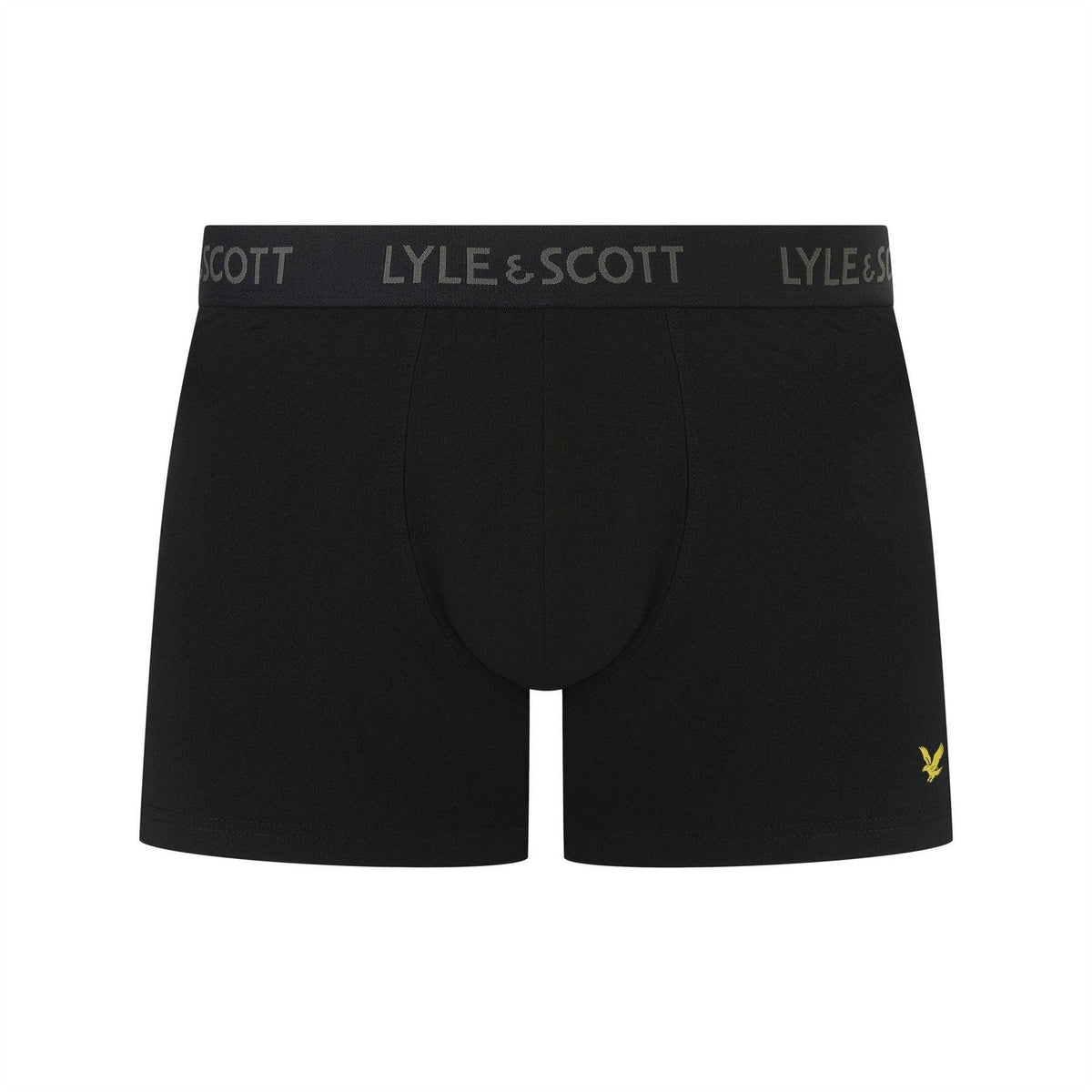 Grey-Dark Grey-Black - Back - Lyle & Scott Mens Barclay Boxer Shorts (Pack of 3)