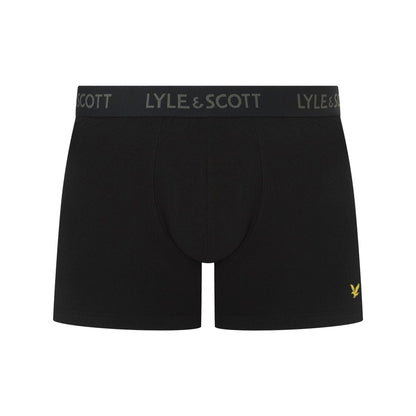 Grey-Dark Grey-Black - Back - Lyle & Scott Mens Barclay Boxer Shorts (Pack of 3)