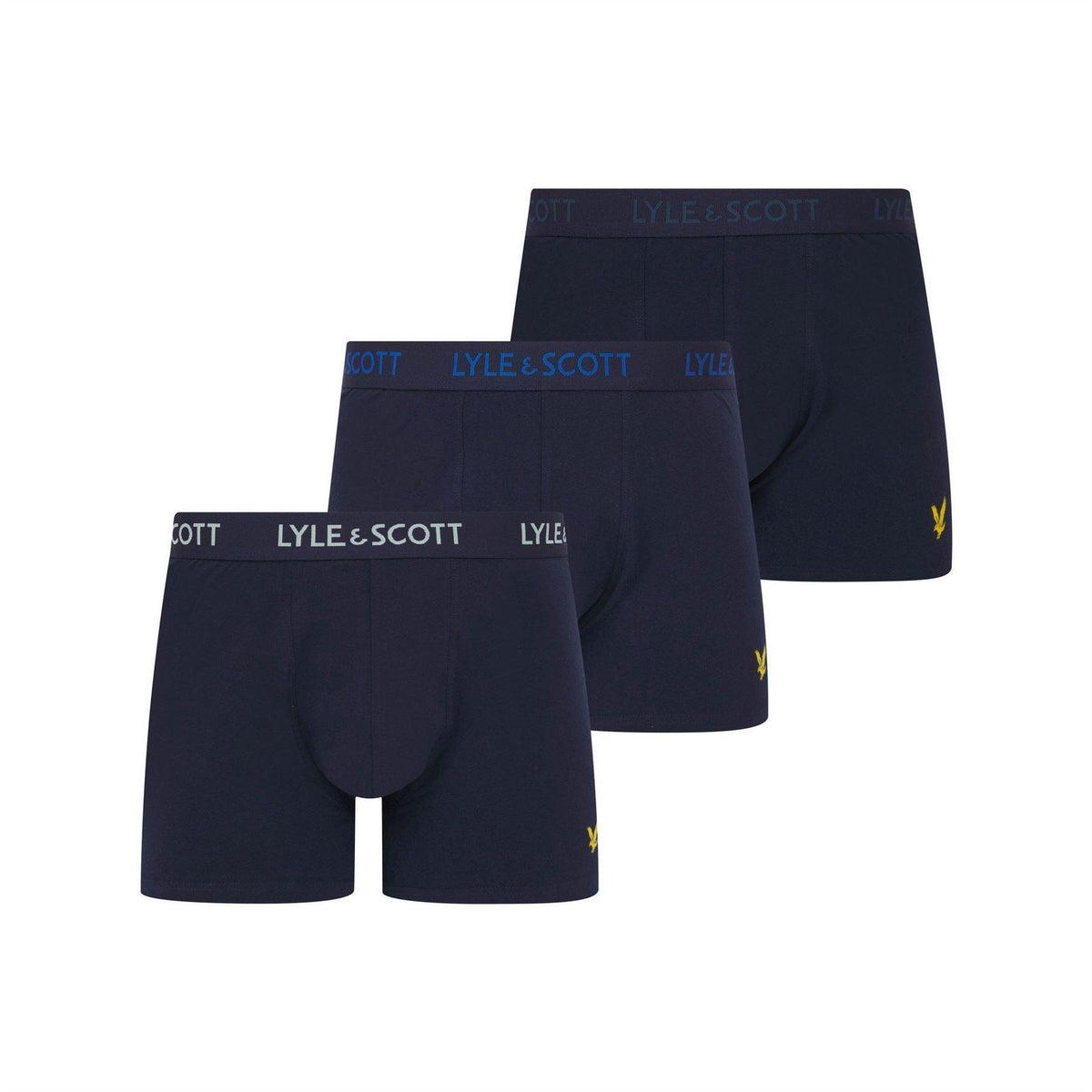 Blue - Front - Lyle & Scott Mens Barclay Boxer Shorts (Pack of 3)