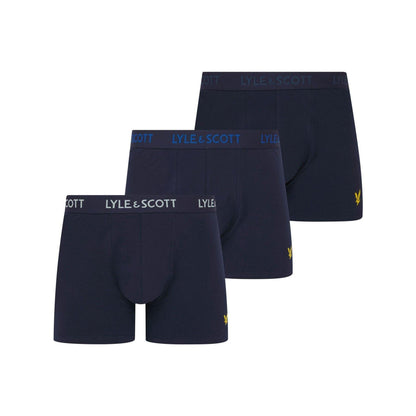 Blue - Front - Lyle & Scott Mens Barclay Boxer Shorts (Pack of 3)