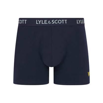 Blue - Back - Lyle & Scott Mens Barclay Boxer Shorts (Pack of 3)