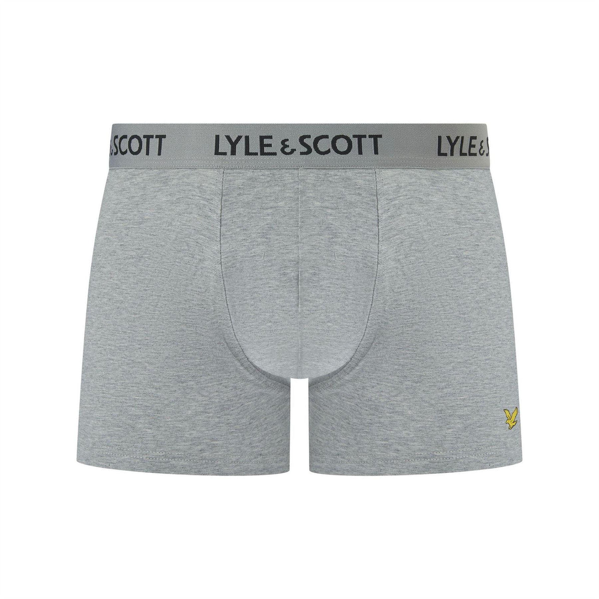 Grey-Dark Grey-Black - Side - Lyle & Scott Mens Barclay Boxer Shorts (Pack of 3)