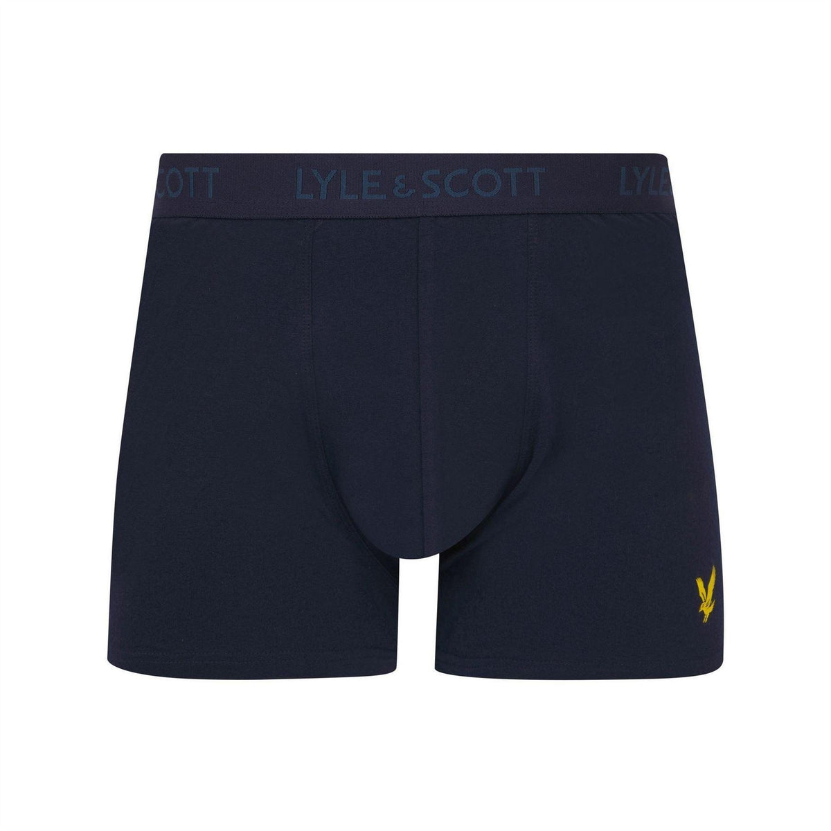 Blue - Side - Lyle & Scott Mens Barclay Boxer Shorts (Pack of 3)