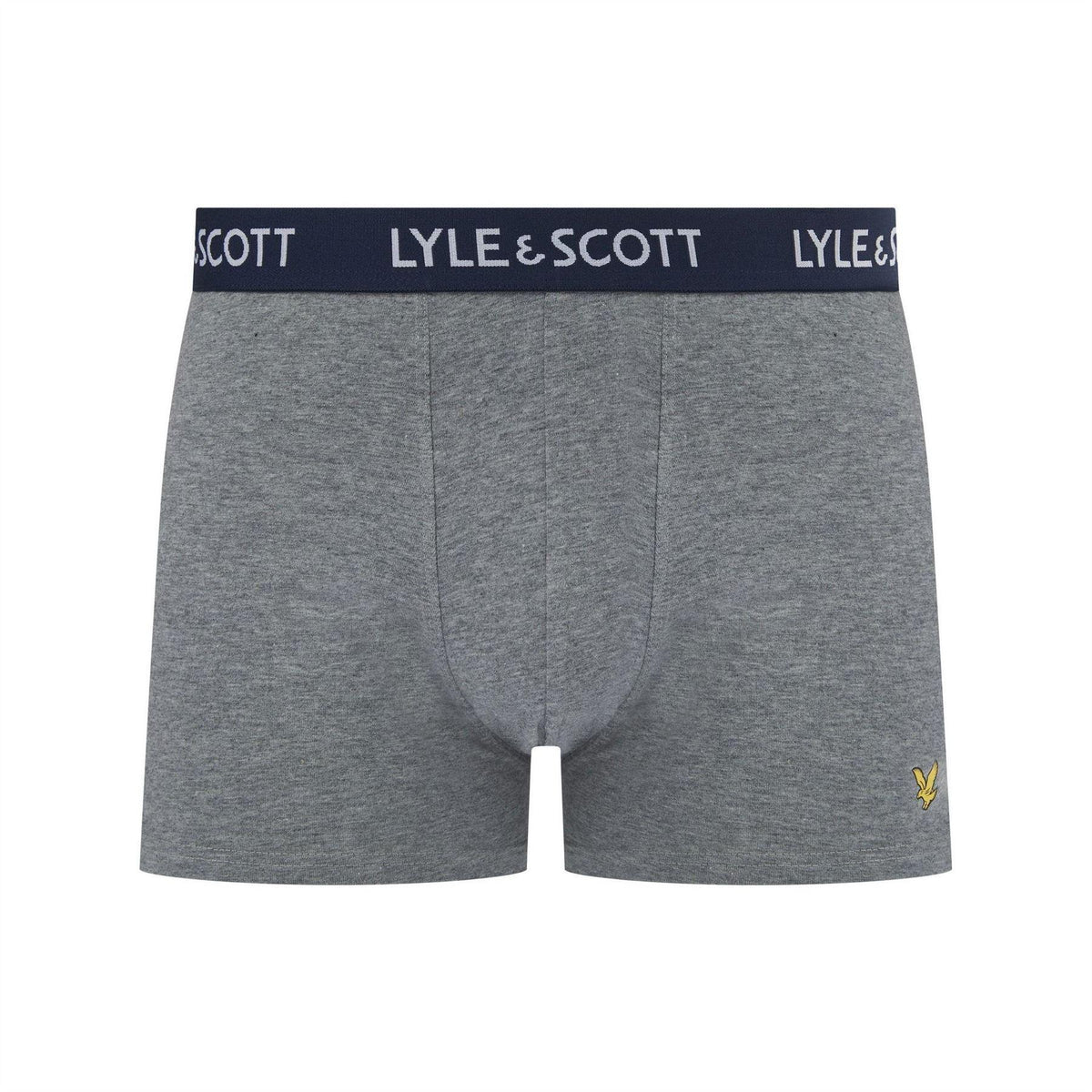 Flint-Grey-Blue - Back - Lyle & Scott Mens Barclay Boxer Shorts (Pack of 3)