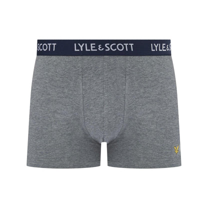 Flint-Grey-Blue - Back - Lyle & Scott Mens Barclay Boxer Shorts (Pack of 3)