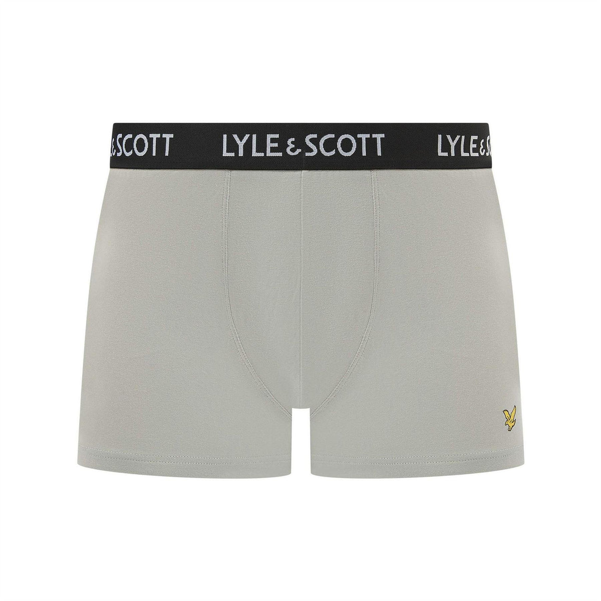 Grey-Beige-Khaki Green - Back - Lyle & Scott Mens Barclay Boxer Shorts (Pack of 3)