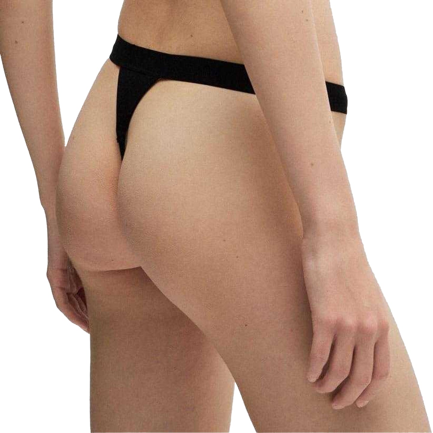 Black - Back - Hugo Womens-Ladies String Briefs (Pack of 3)