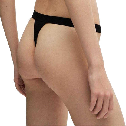 Black - Back - Hugo Womens-Ladies String Briefs (Pack of 3)