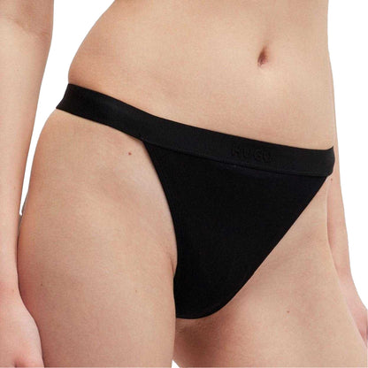 Black - Side - Hugo Womens-Ladies String Briefs (Pack of 3)