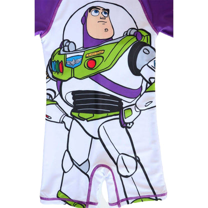 Purple-White - Side - Toy Story Boys Buzz Lightyear One Piece Swimsuit