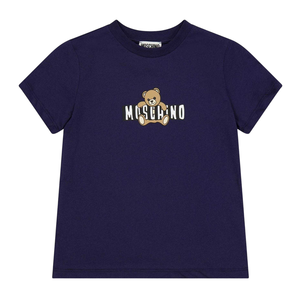 Blue Navy - Front - Moschino Childrens-Kids Teddy Bear T-Shirt