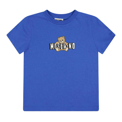 Blue - Front - Moschino Childrens-Kids Teddy Bear T-Shirt
