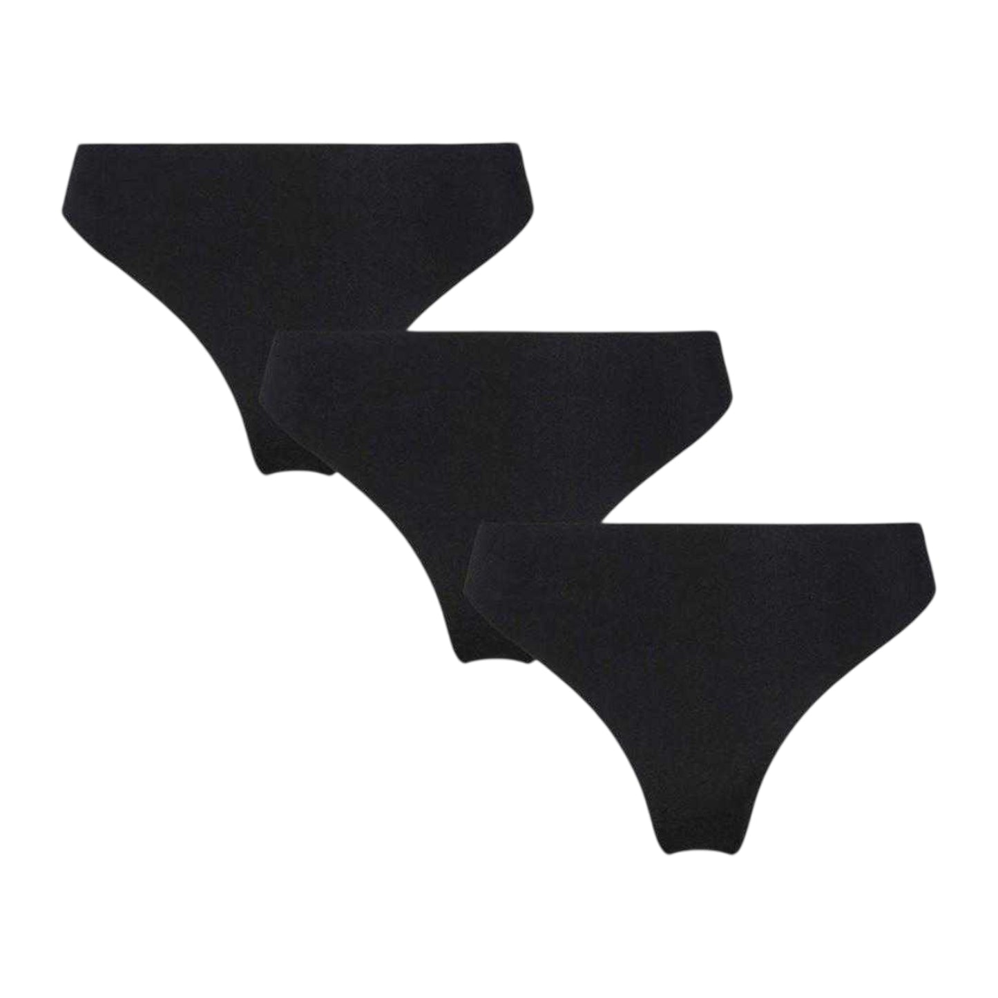 Black - Front - Pieces Womens-Ladies Namee Plain Briefs (Pack of 3)