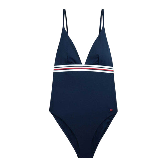 Dark Navy - Front - Tommy Hilfiger Womens-Ladies Logo One Piece Swimsuit