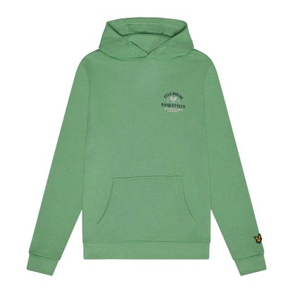 Green - Front - Lyle & Scott Childrens-Kids Racquet Club Graphic Hoodie
