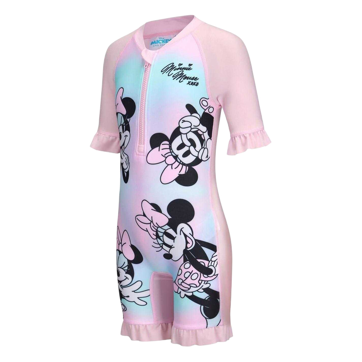 Pink - Back - Disney Childrens-Kids Minnie Mouse All-Over Print One Piece Swimsuit