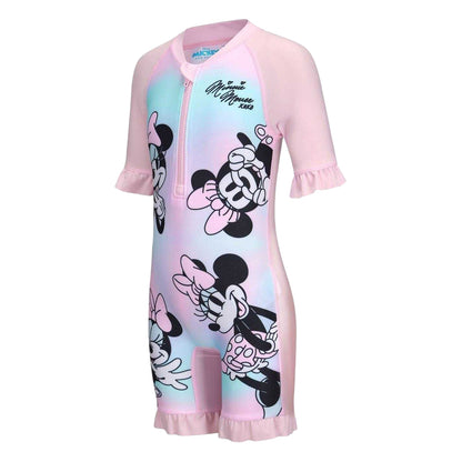 Pink - Back - Disney Childrens-Kids Minnie Mouse All-Over Print One Piece Swimsuit