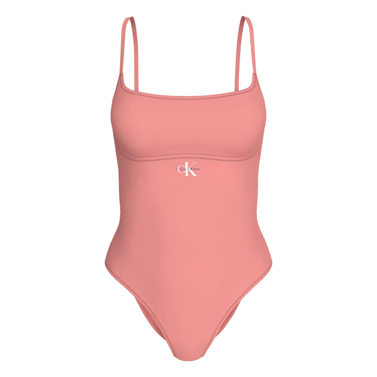 Peach - Front - Calvin Klein Womens-Ladies One Piece Swimsuit