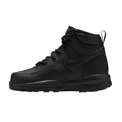 Triple Black - Side - Nike Childrens-Kids Manoa Leather High-top Hiking Boots