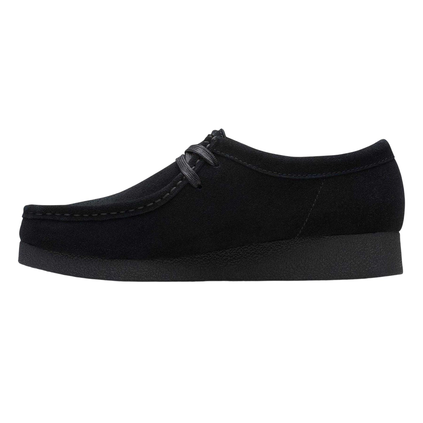 Black - Back - Clarks Womens-Ladies Wallabee Suede Flat Moccasins