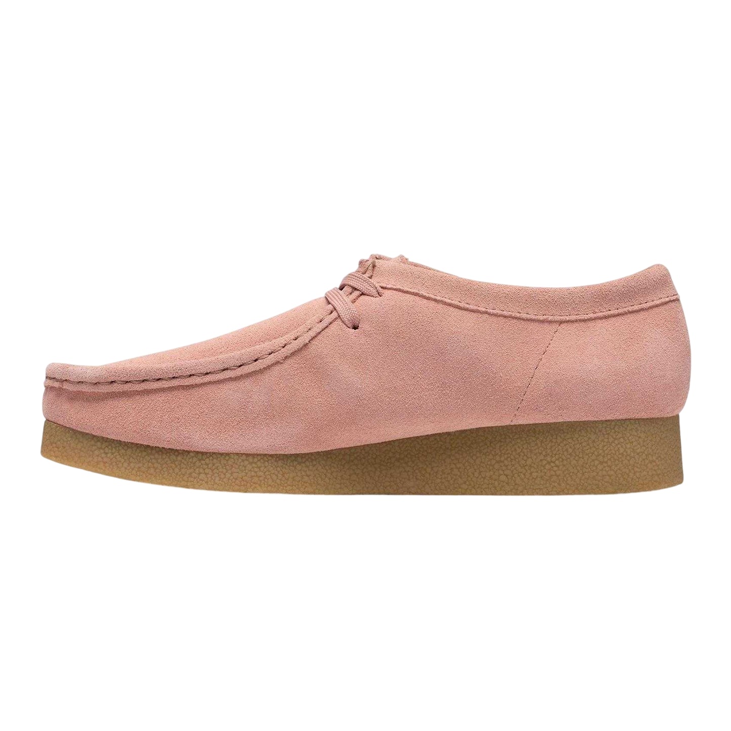 Light Pink - Side - Clarks Womens-Ladies Wallabee Suede Flat Moccasins