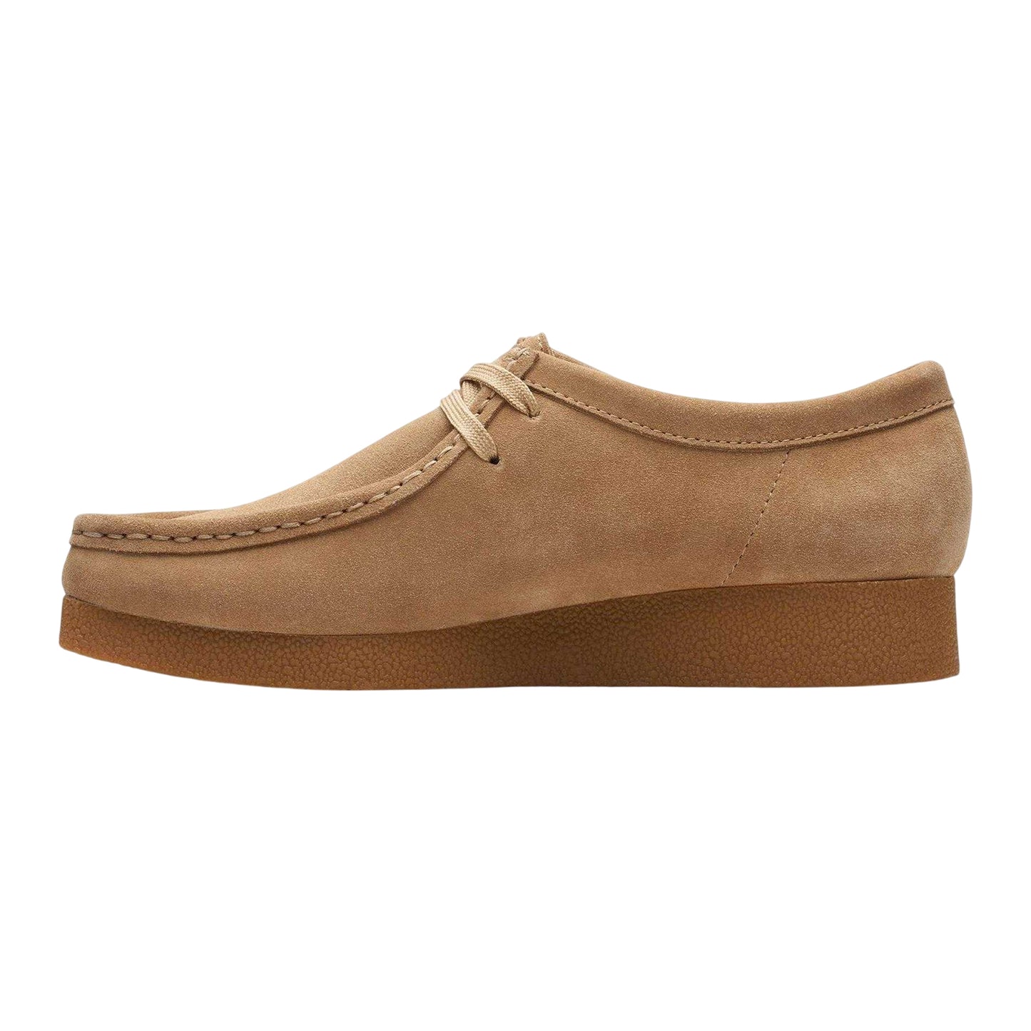 Dark Sand - Back - Clarks Womens-Ladies Wallabee Suede Flat Moccasins