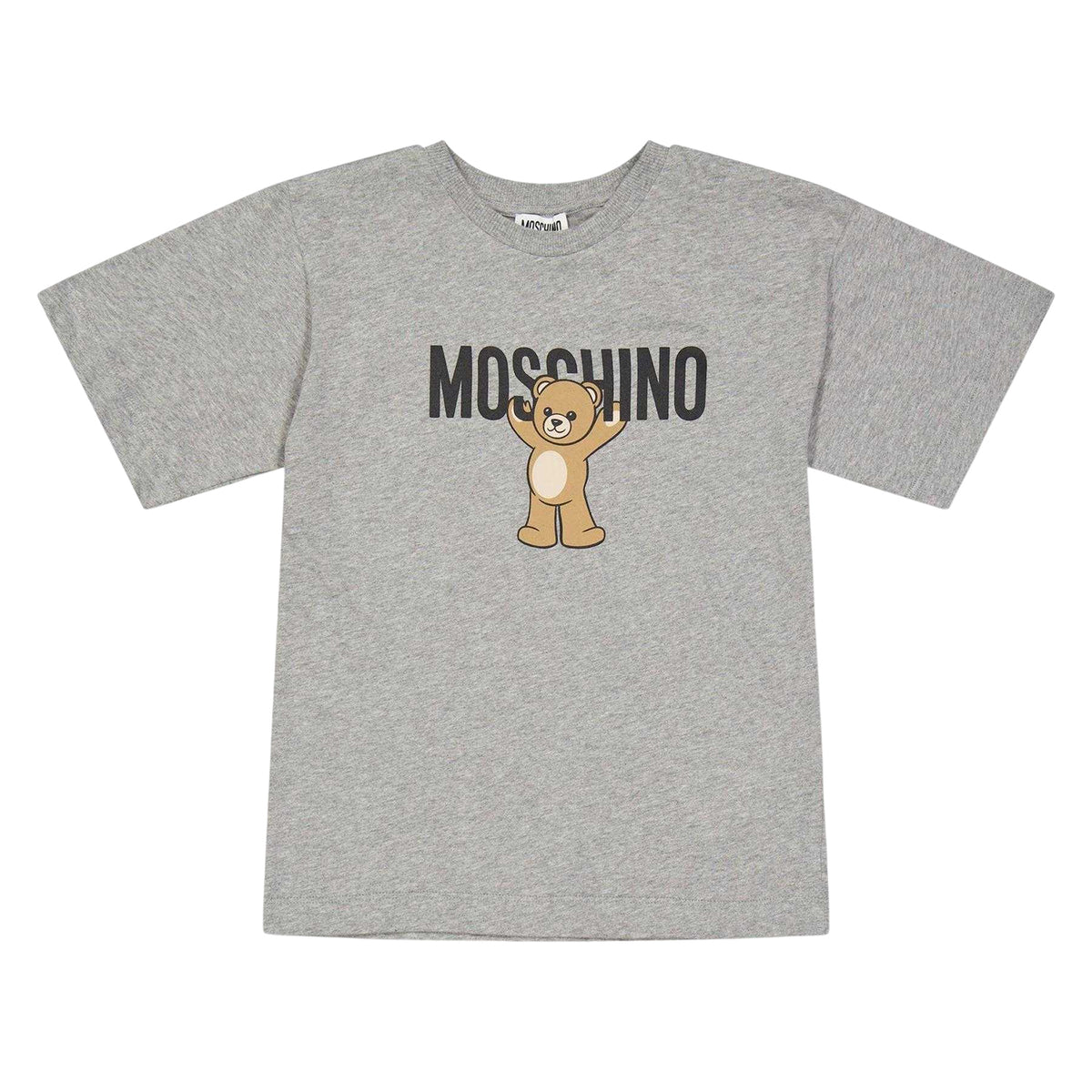 Grey - Front - Moschino Childrens-Kids Teddy Bear Regular T-Shirt