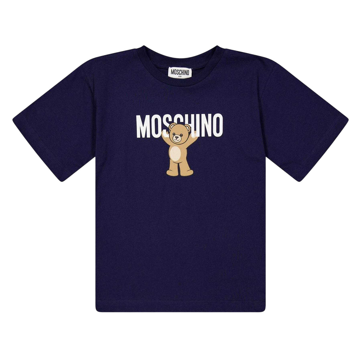 Navy - Front - Moschino Childrens-Kids Teddy Bear Regular T-Shirt