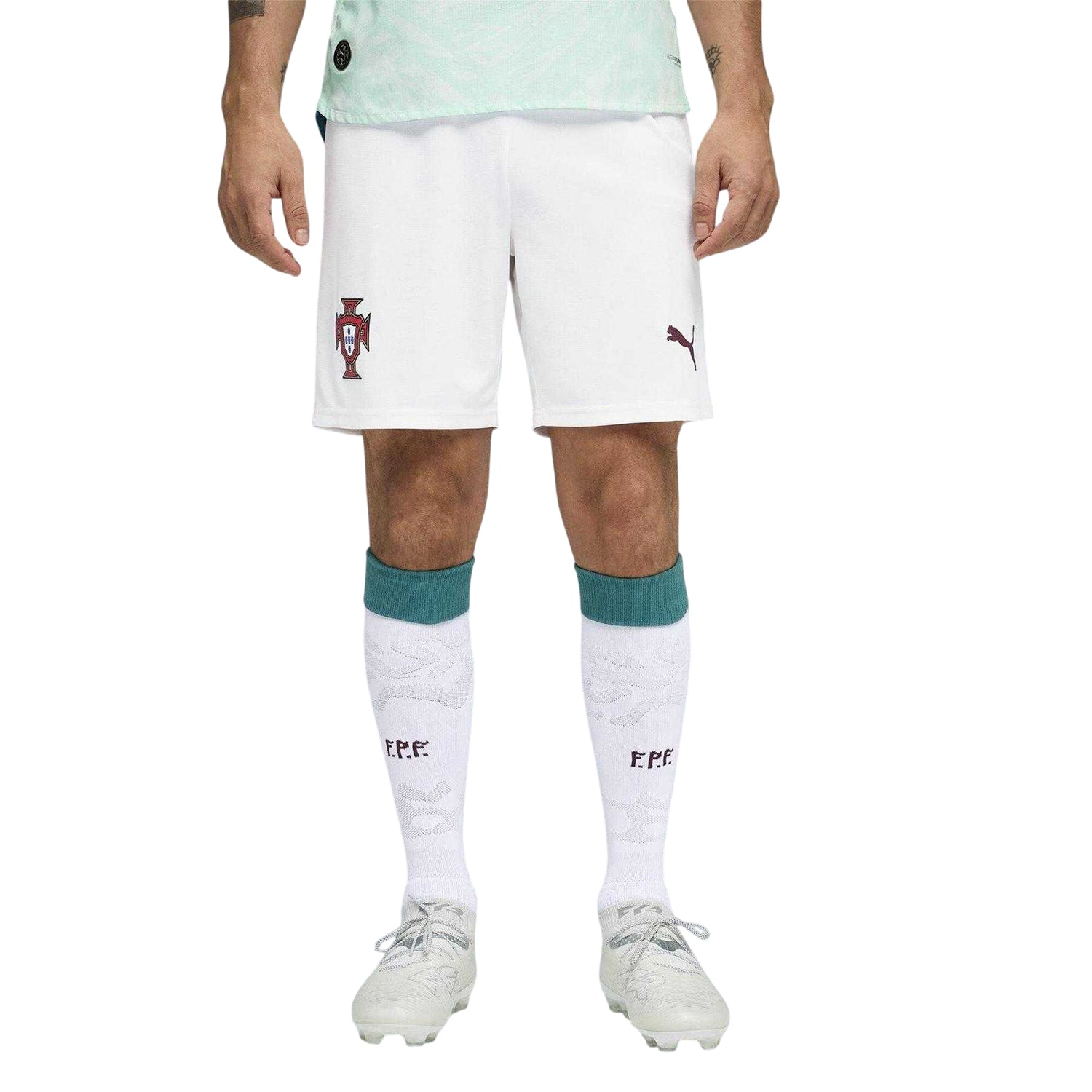 White-Green - Side - Puma Mens World Cup 2026 Portugal FC Away Shorts
