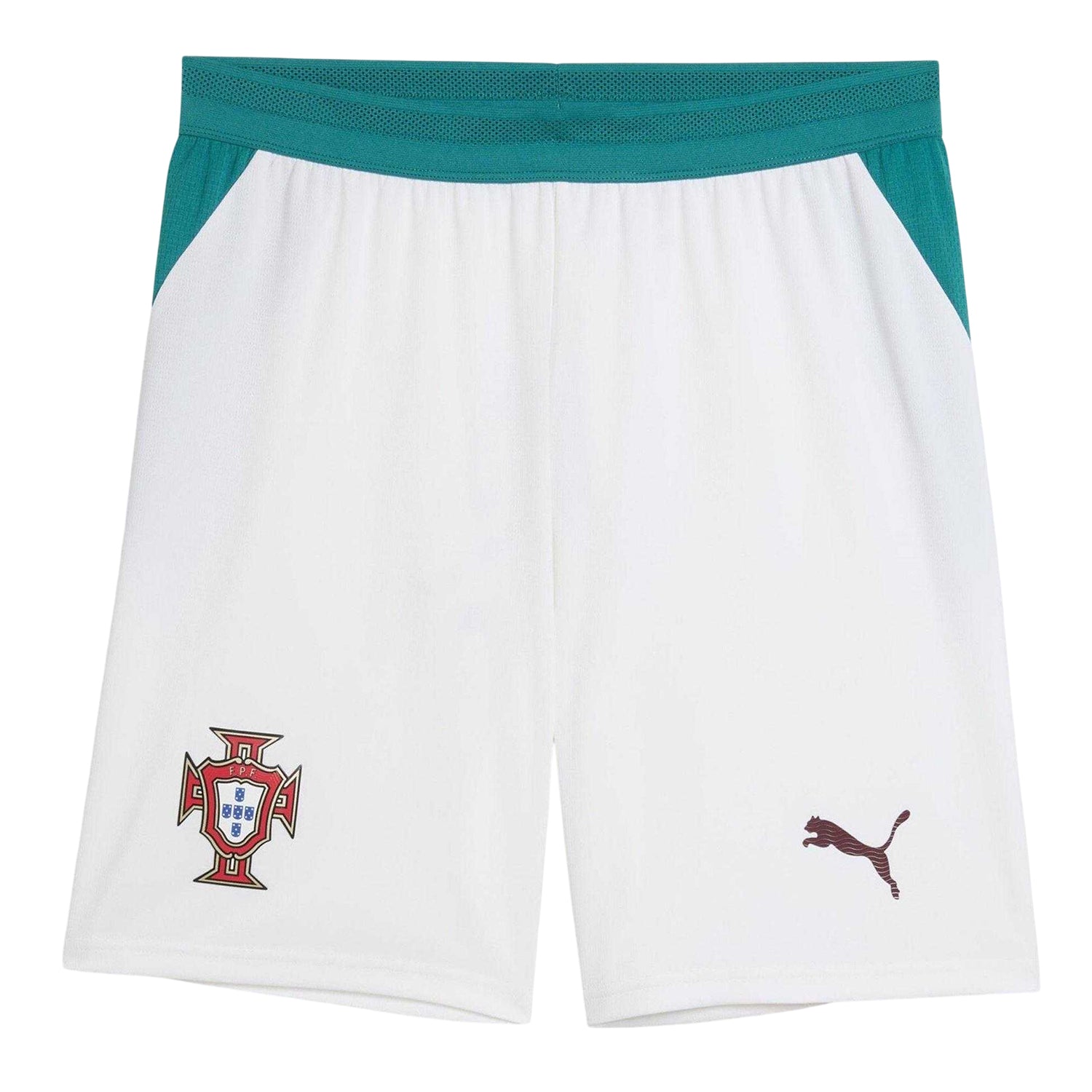 White-Green - Front - Puma Mens World Cup 2026 Portugal FC Away Shorts