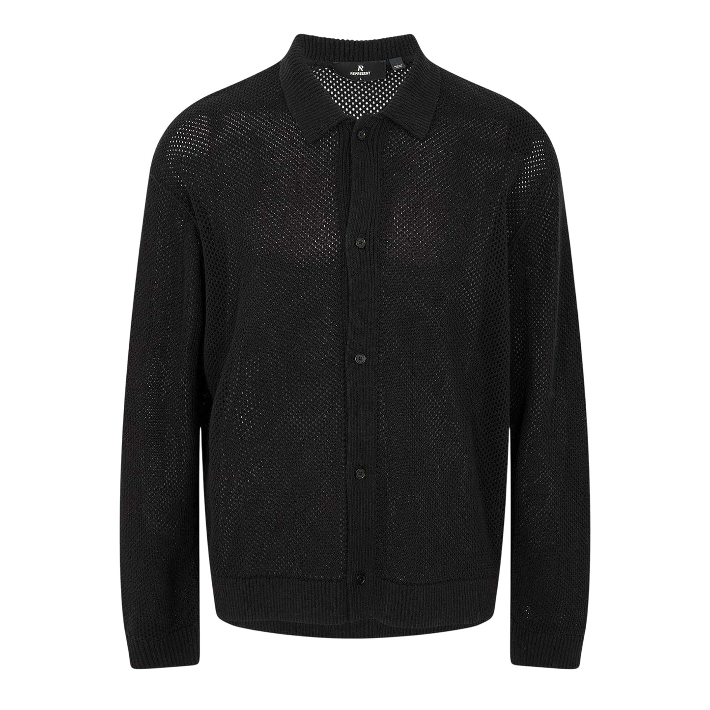 Jet Black - Front - Represent Mens Plain Long-Sleeved Shirt