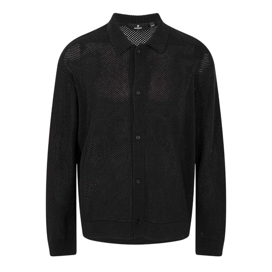 Jet Black - Front - Represent Mens Plain Long-Sleeved Shirt
