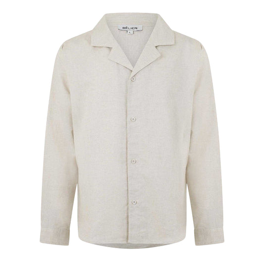 Beige - Front - Belier Mens Tailored Long-Sleeved Shirt