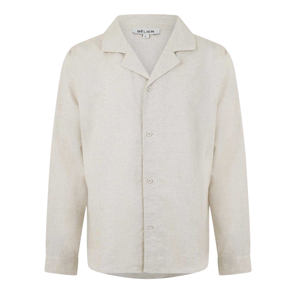 Beige - Front - Belier Mens Tailored Long-Sleeved Shirt