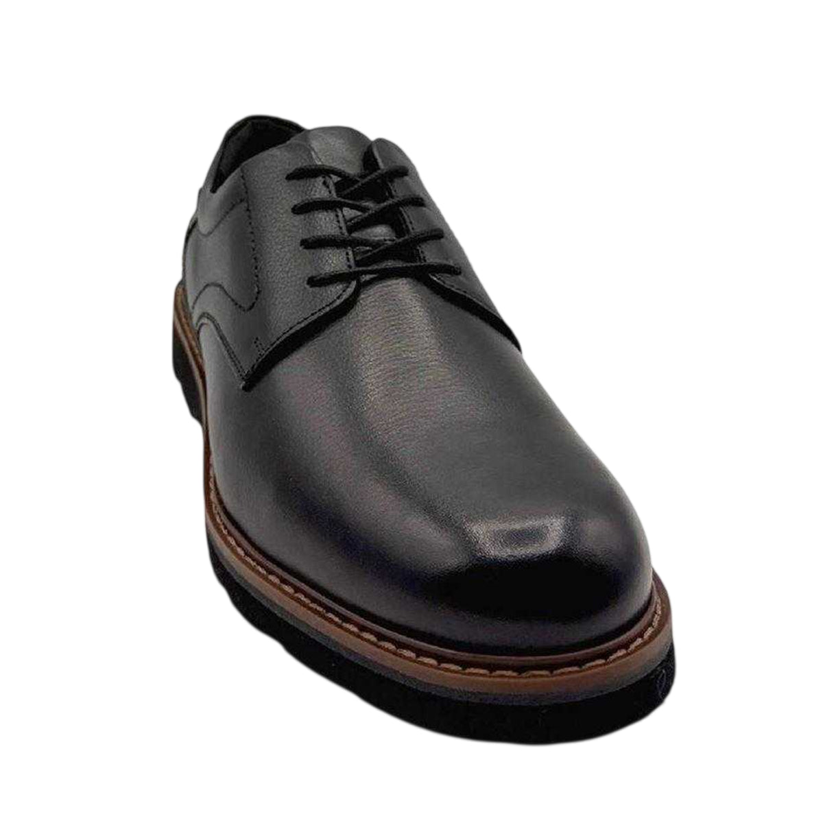 Black - Side - Rockport Mens Charlee Leather Derby Shoes