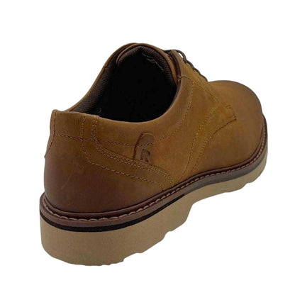 Brown - Back - Rockport Mens Charlee Leather Derby Shoes