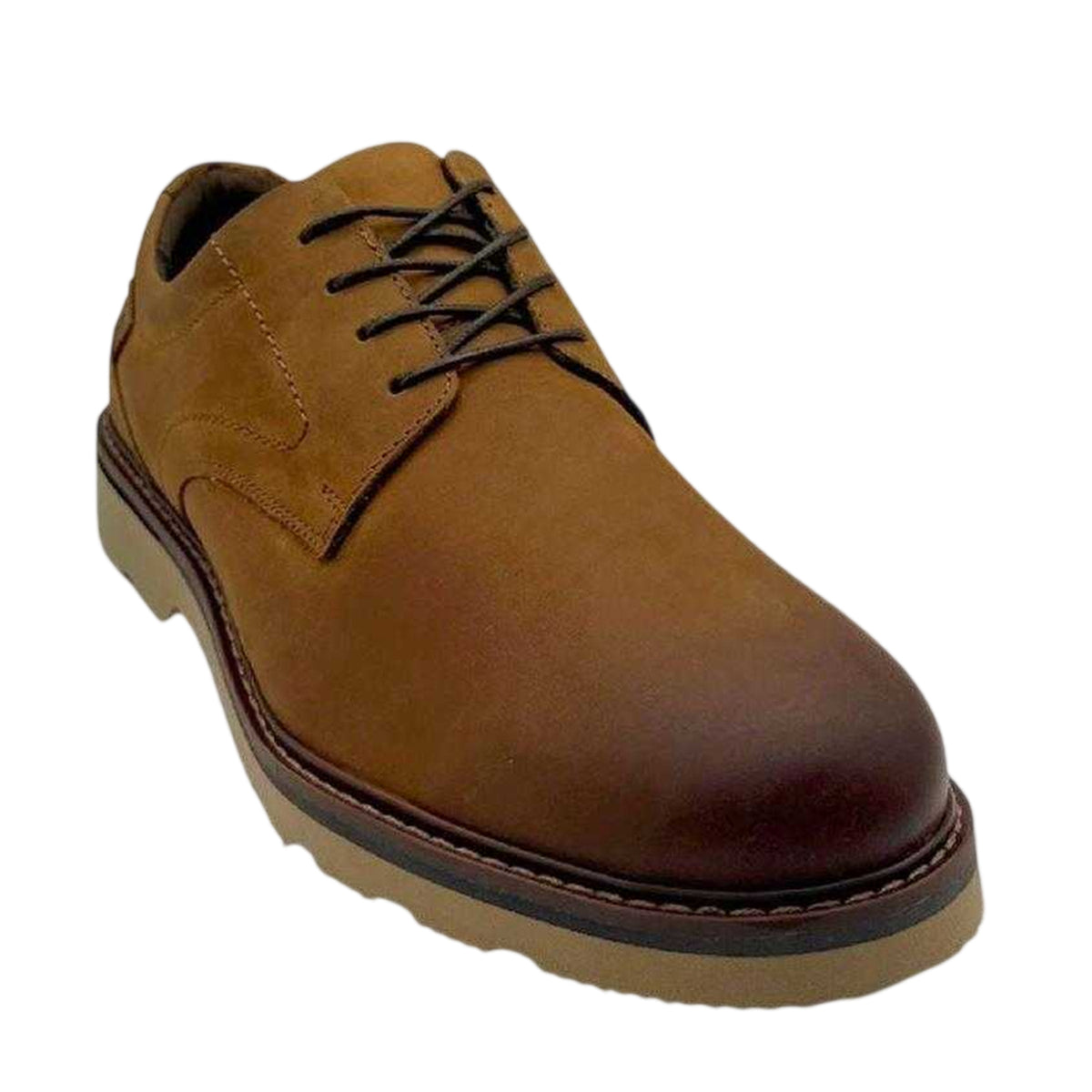 Brown - Side - Rockport Mens Charlee Leather Derby Shoes