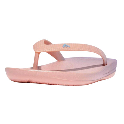 Pink - Back - FitFlop Childrens-Kids Iridescent iQushion Flip Flops