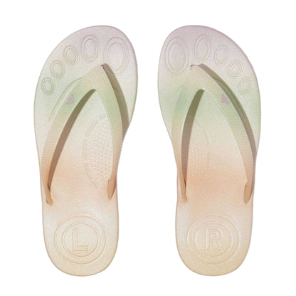 White - Side - FitFlop Childrens-Kids Iridescent iQushion Flip Flops