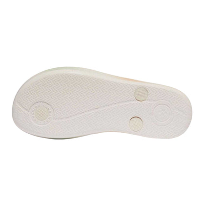 White - Lifestyle - FitFlop Childrens-Kids Iridescent iQushion Flip Flops