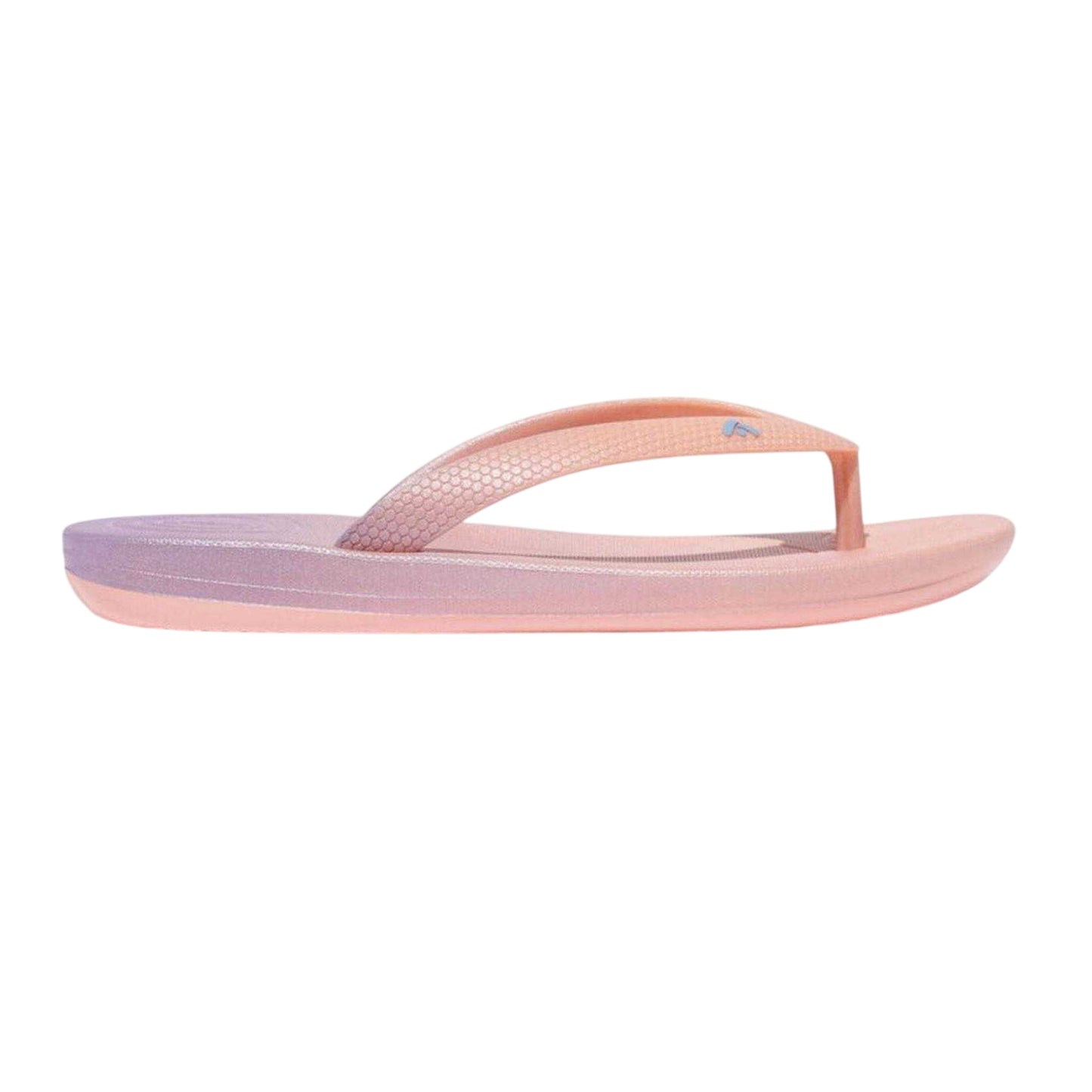 Pink - Front - FitFlop Childrens-Kids Iridescent iQushion Flip Flops