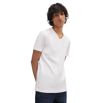 White - Side - Hugo Mens V Neck T-Shirt (Pack of 2)