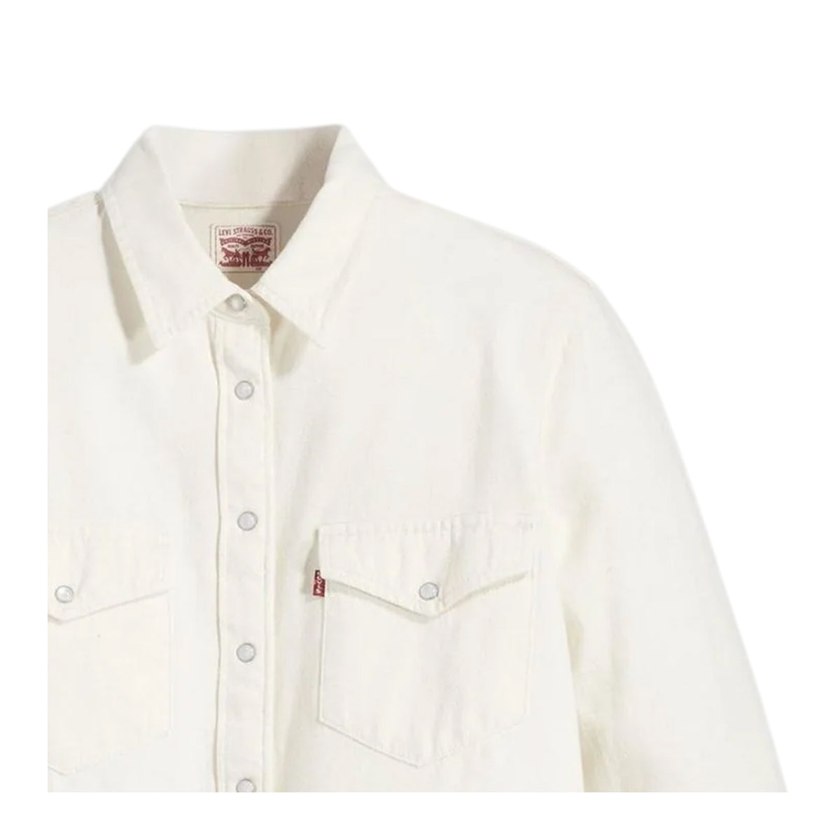 Ecru - Side - Levis Womens-Ladies Iconic Western Denim Long-Sleeved Shirt